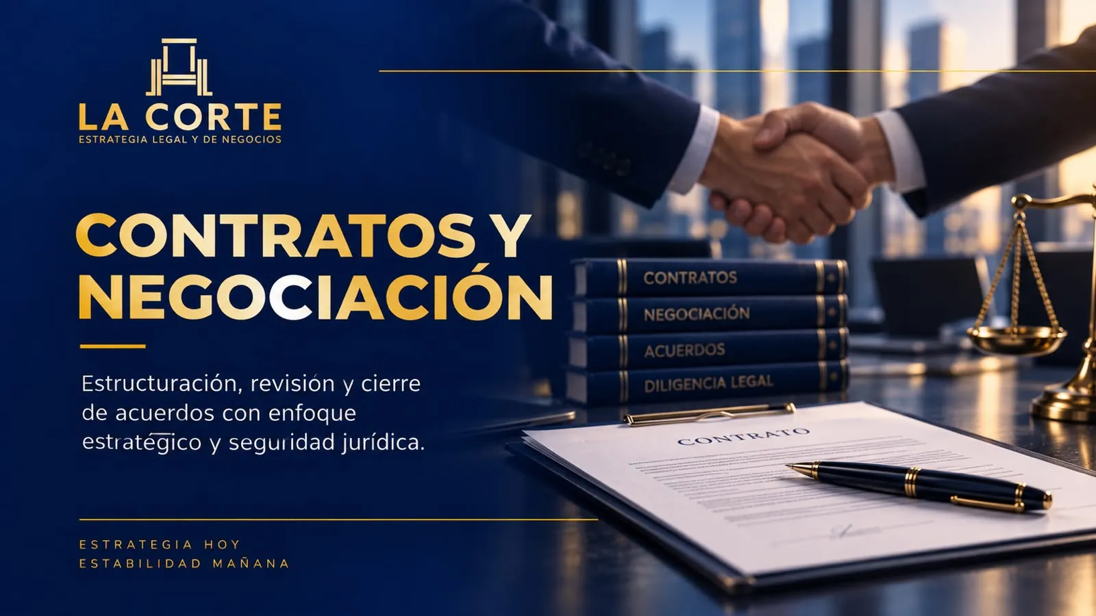 Firma de un contrato sobre el escritorio de la firma