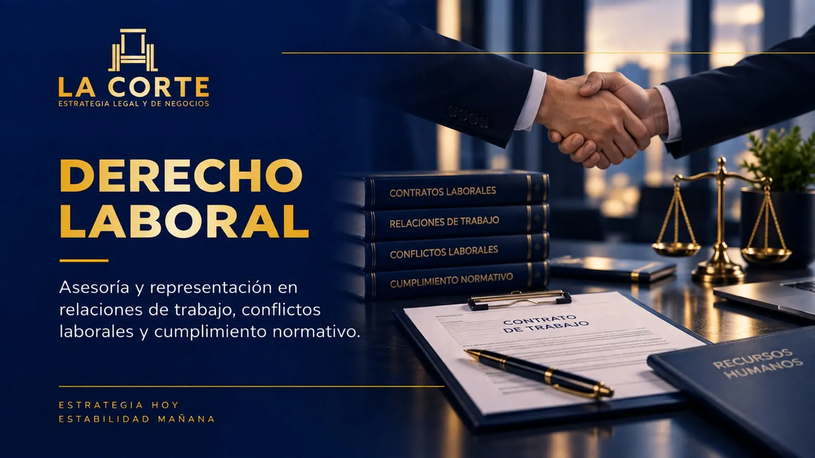 Trabajador y empleador revisando un contrato laboral